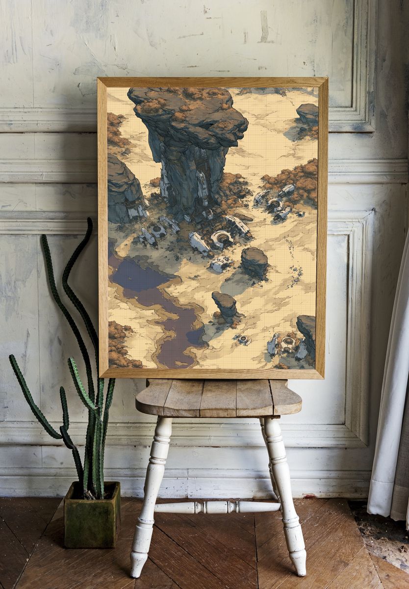 Sci-Fi Desert Outpost Poster. — room view 1