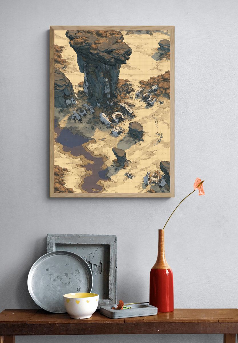 Sci-Fi Desert Outpost Poster. — room view 3