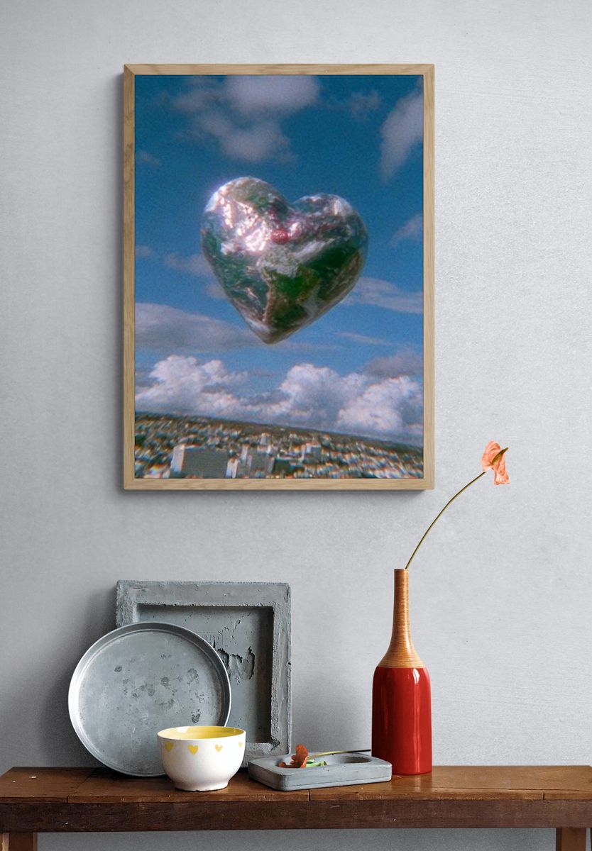 Floating Heart Sky Poster. — room view 3