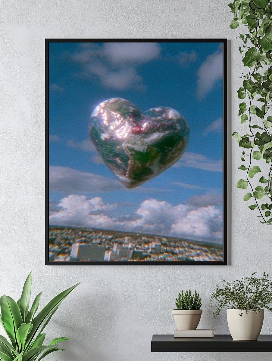 Floating Heart Sky Poster. — room view 4