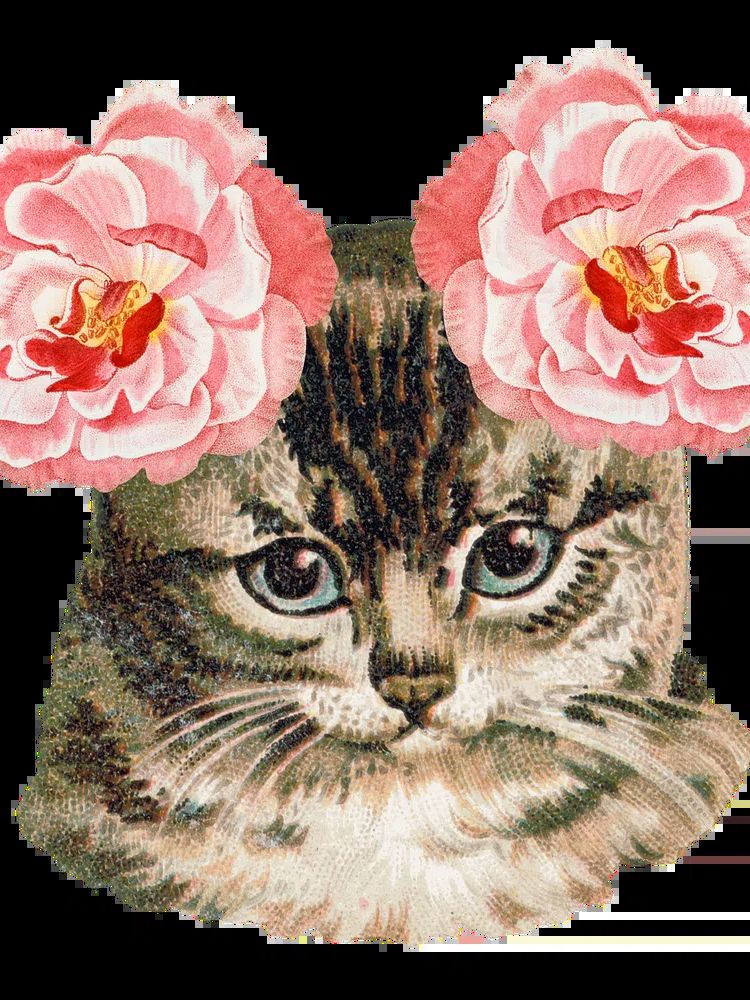 Hand drawn cute cat ever-blowing. poster detail