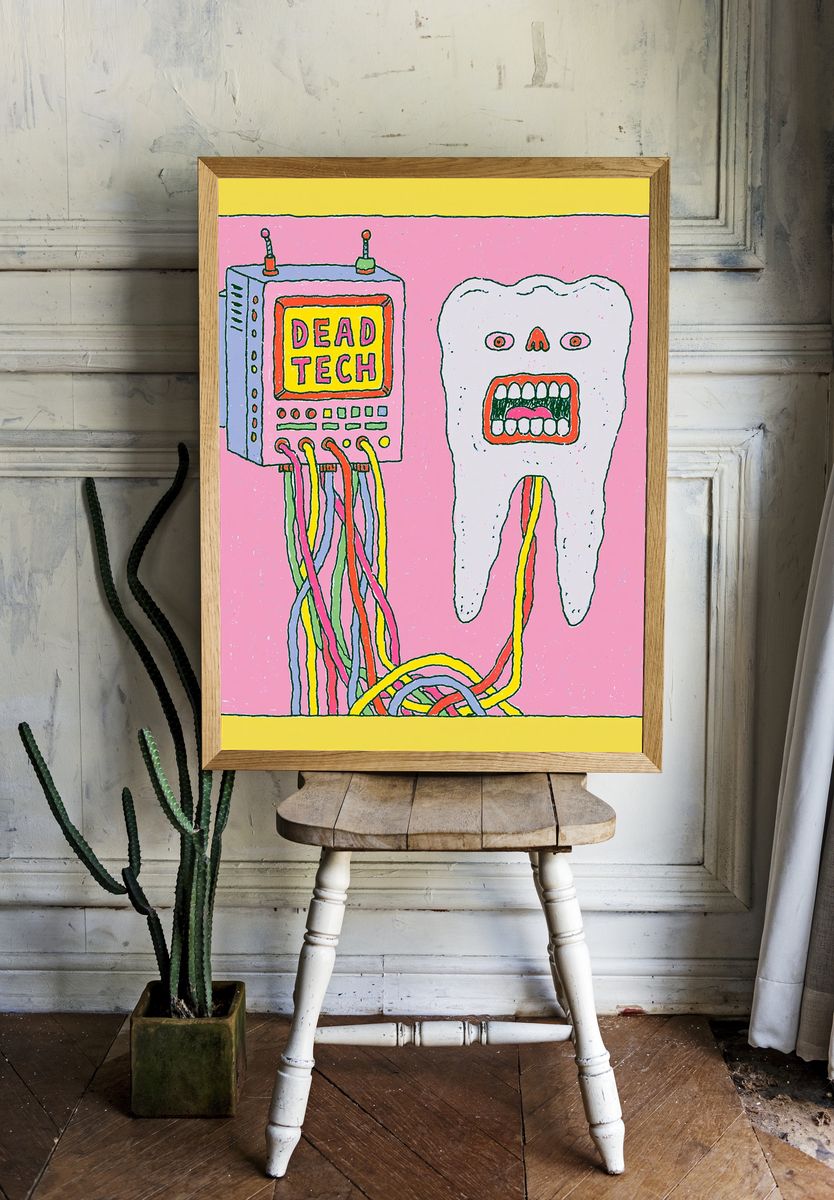 Dead Tech Surreal Illustration Poster. room preview