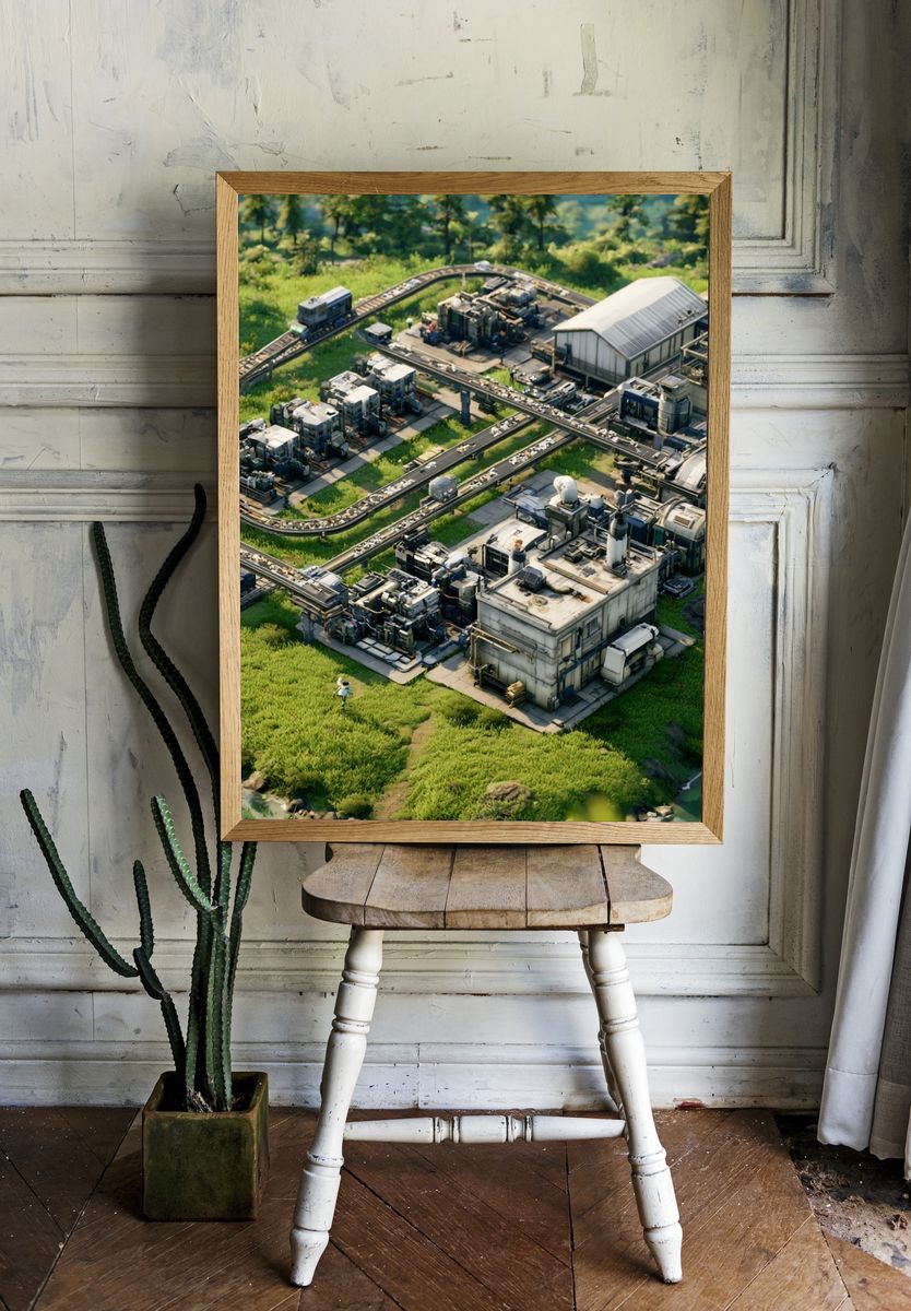 Industrial Base Landscape Print. — room view 1