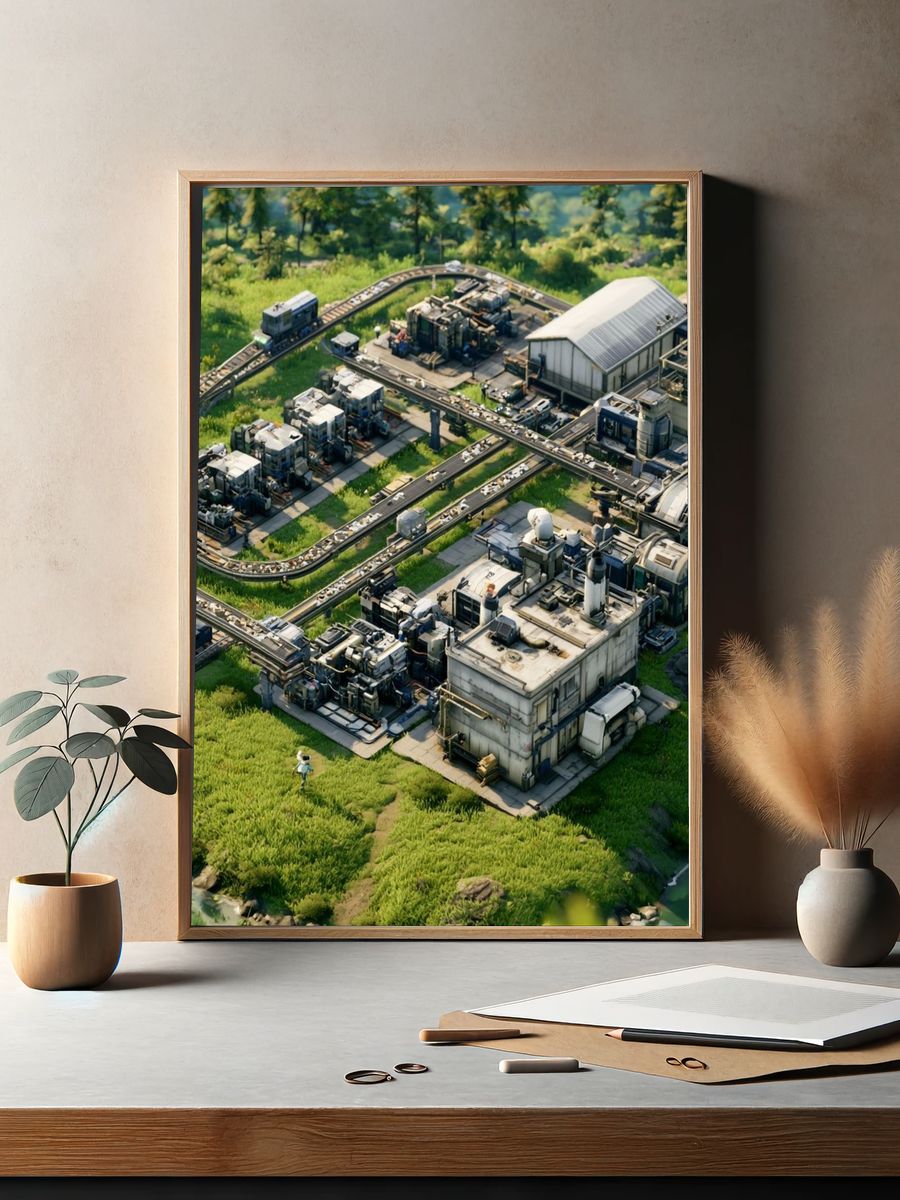 Industrial Base Landscape Print. — room view 2
