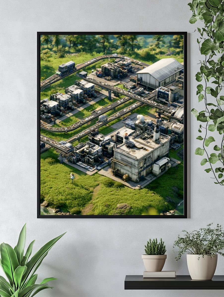 Industrial Base Landscape Print. — room view 4