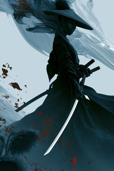 Samurai Warrior Digital Art Poster. poster