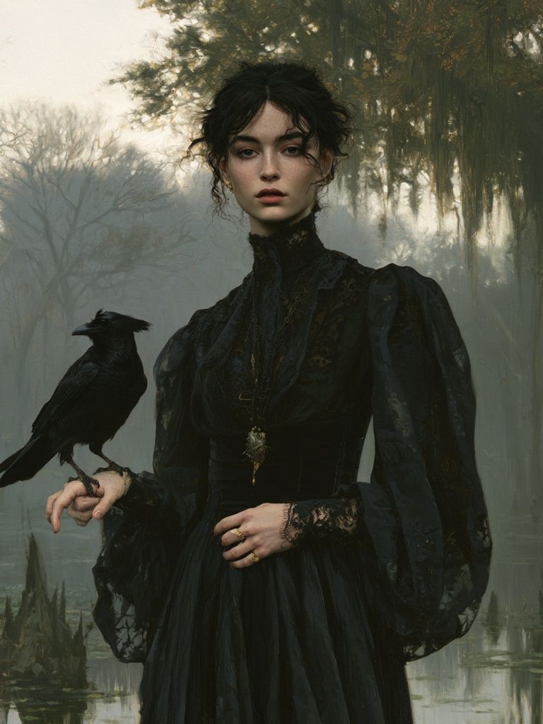 Gothic Raven Portrait Print. poster — illustration art