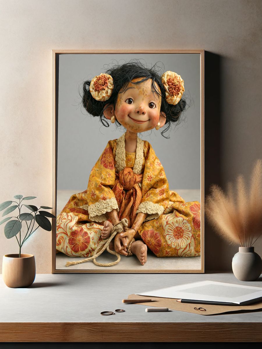 Whimsical Doll Portrait Print. — room view 2
