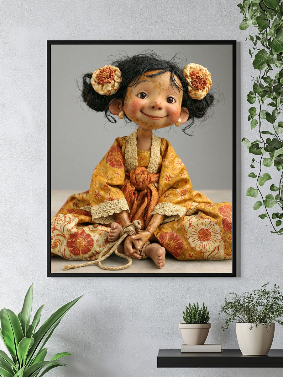 Whimsical Doll Portrait Print. — room view 4