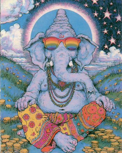 Psychedelic Ganesha Illustration Poster. poster print