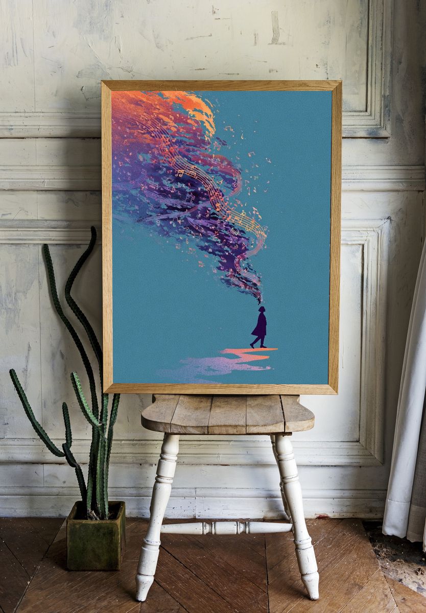 Music Dreamscape Illustration Poster. — room view 1