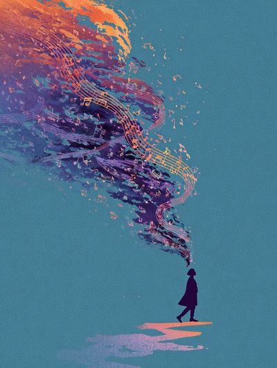 Music Dreamscape Illustration Poster. poster