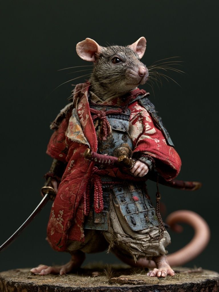 Samurai Rat Fantasy Illustration Poster. poster — illustration art
