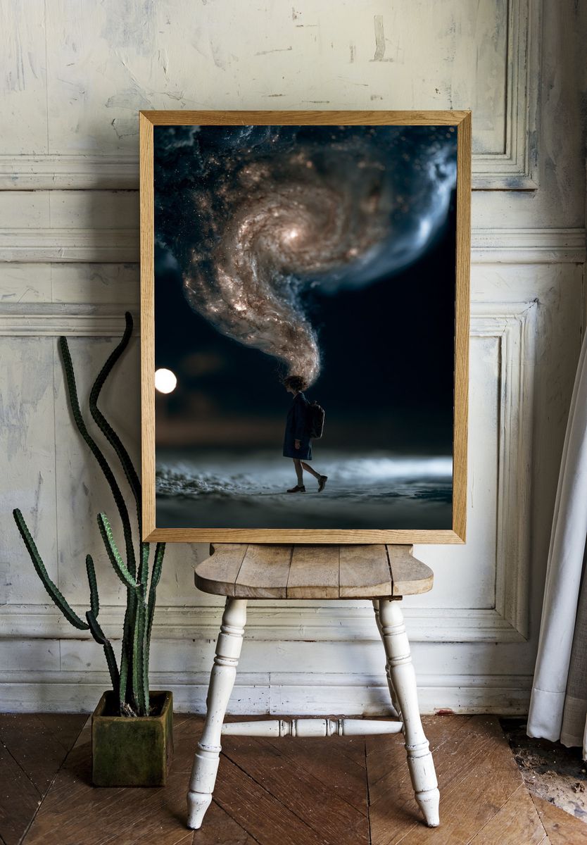 Surreal Galaxy Dreamscape Print. — room view 1
