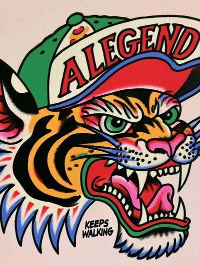 Legend Tiger Tattoo Illustration Poster. poster