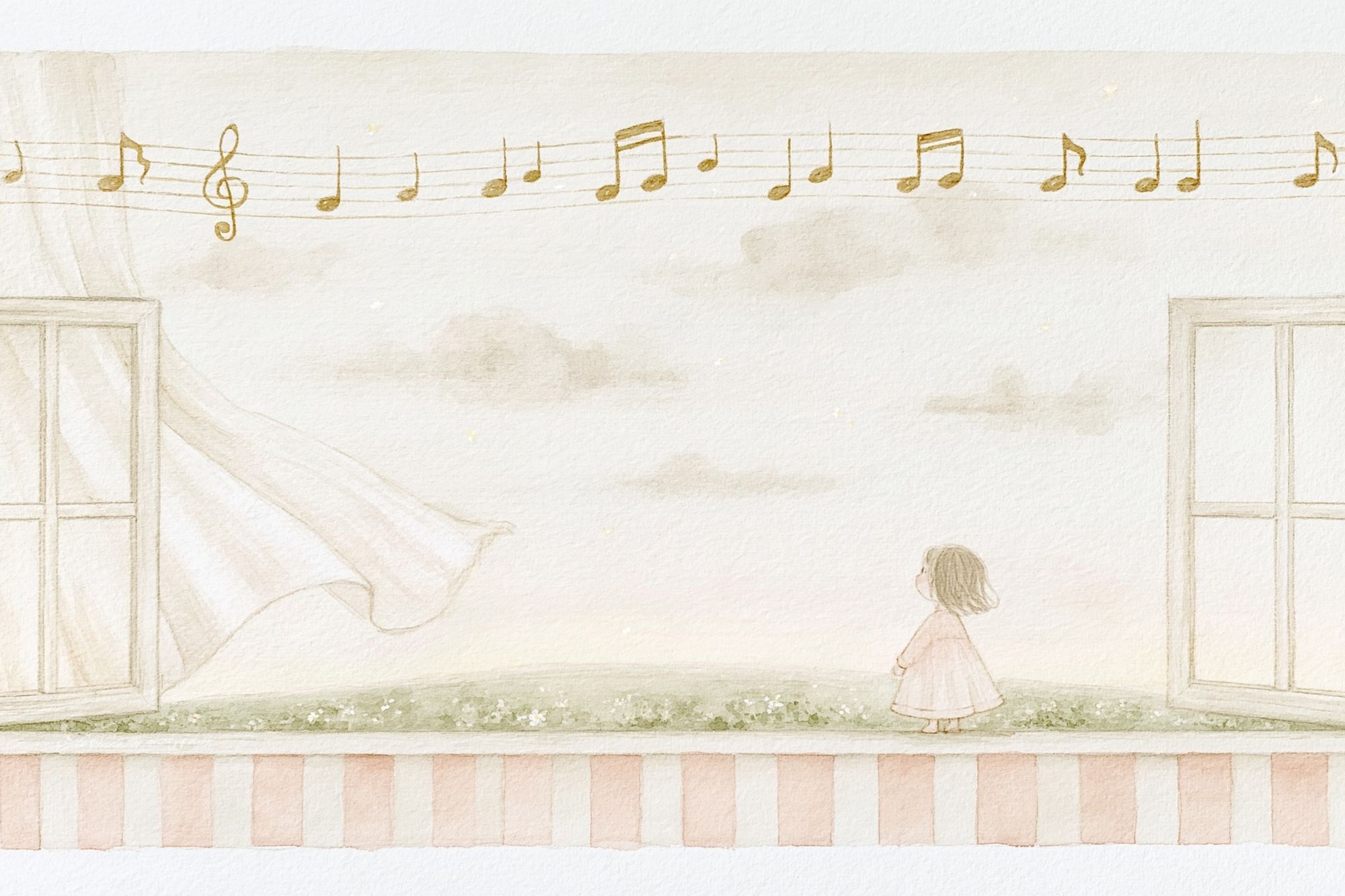 Dreamy Music Room Illustration Poster. poster — illustration art