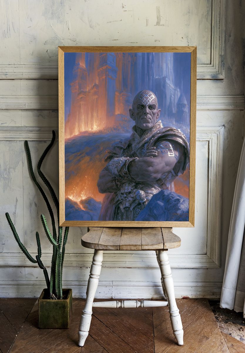 Fantasy Sorcerer Portrait Print. — room view 1