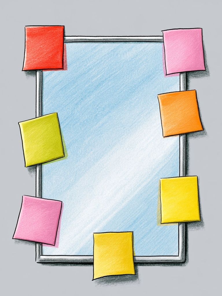 Sticky Notes Frame Illustration Poster. poster — illustration art