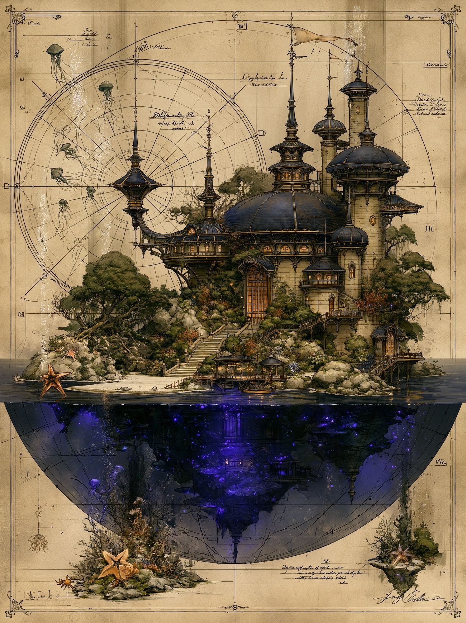 Fantasy Island Observatory Print. poster detail