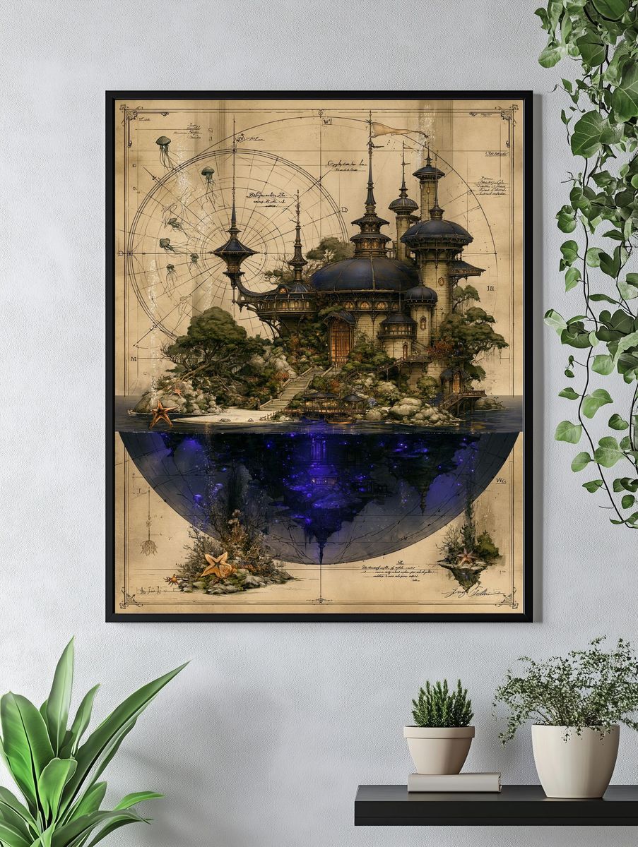 Fantasy Island Observatory Print. — room view 4