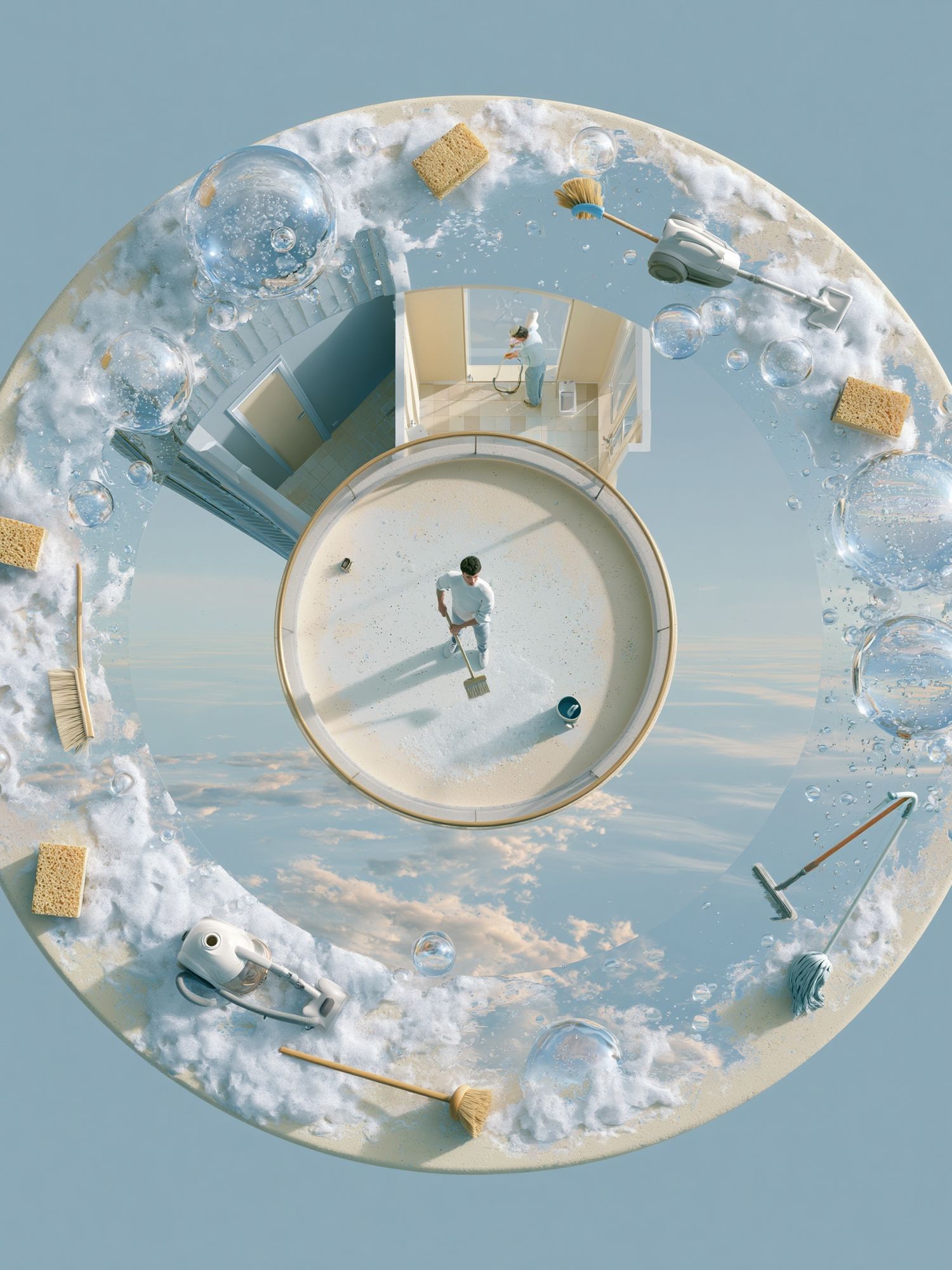 Surreal Cleaning Cycle Poster. poster detail
