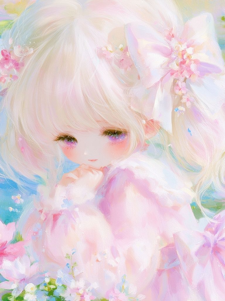 Pastel Doll Girl Illustration Poster. poster detail