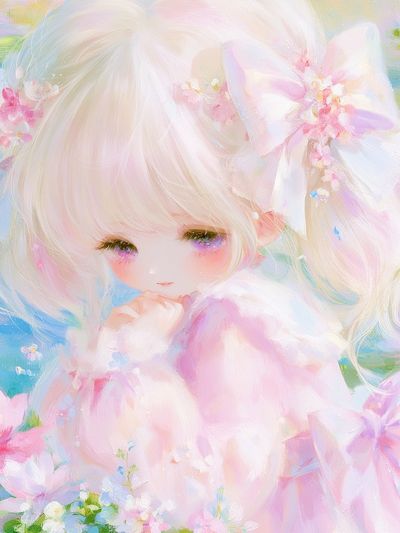 Pastel Doll Girl Illustration Poster. poster
