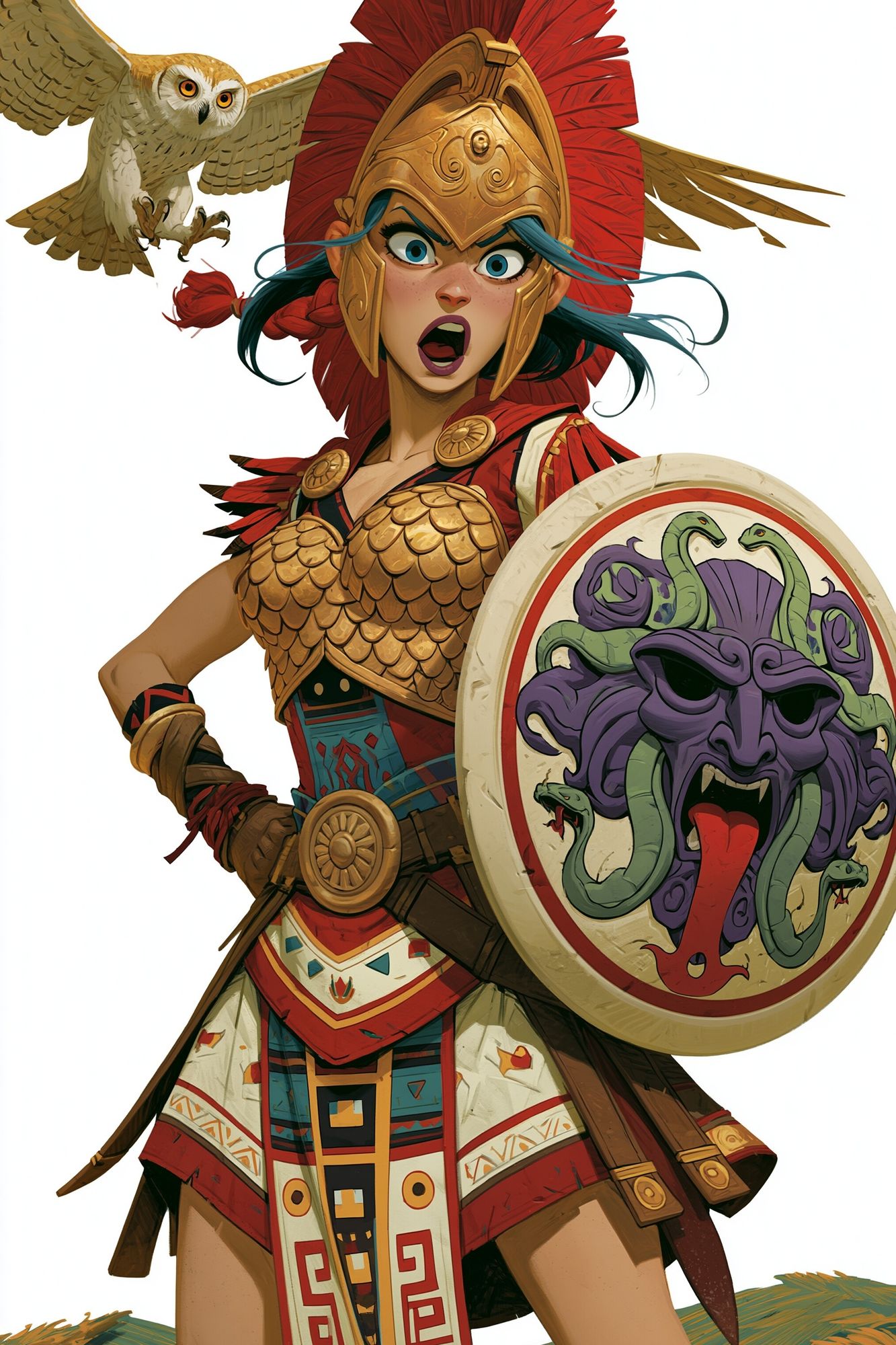 Athena Warrior Illustration Poster. poster — illustration art