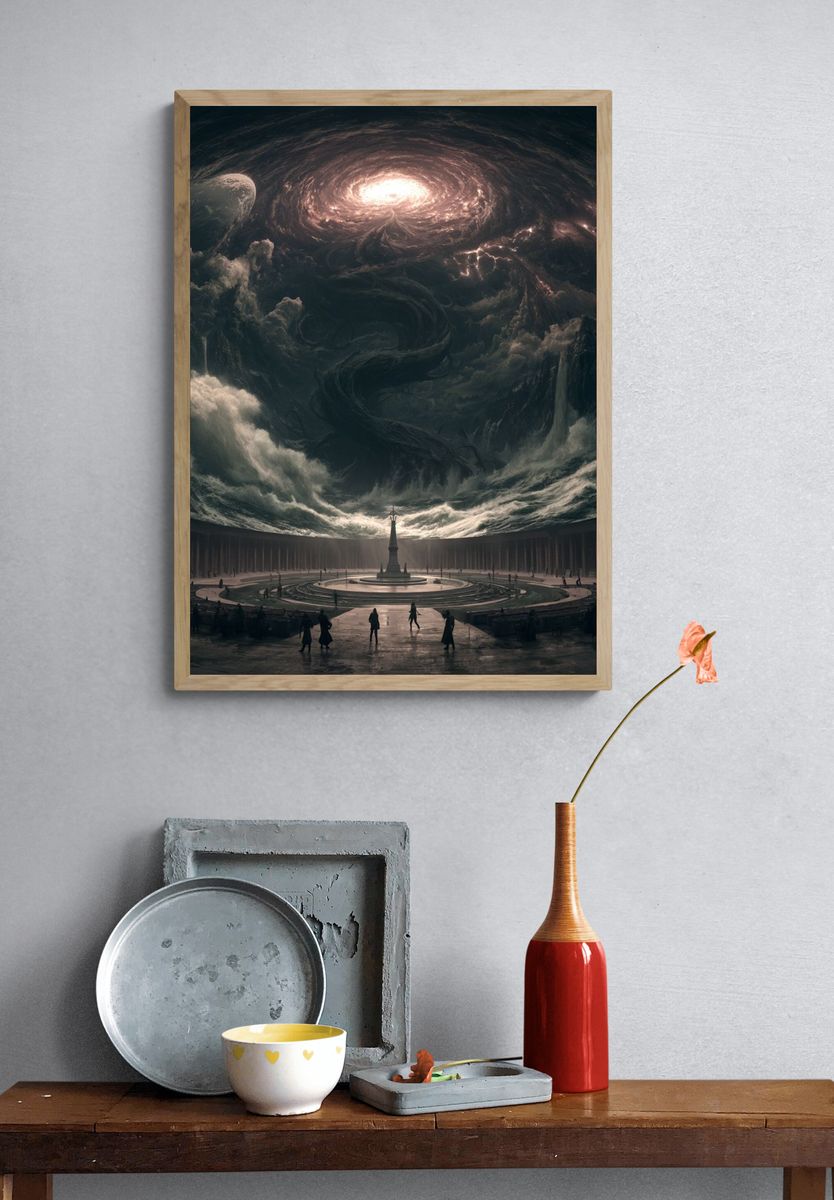 Cosmic Temple Surrealism Poster. — room view 3