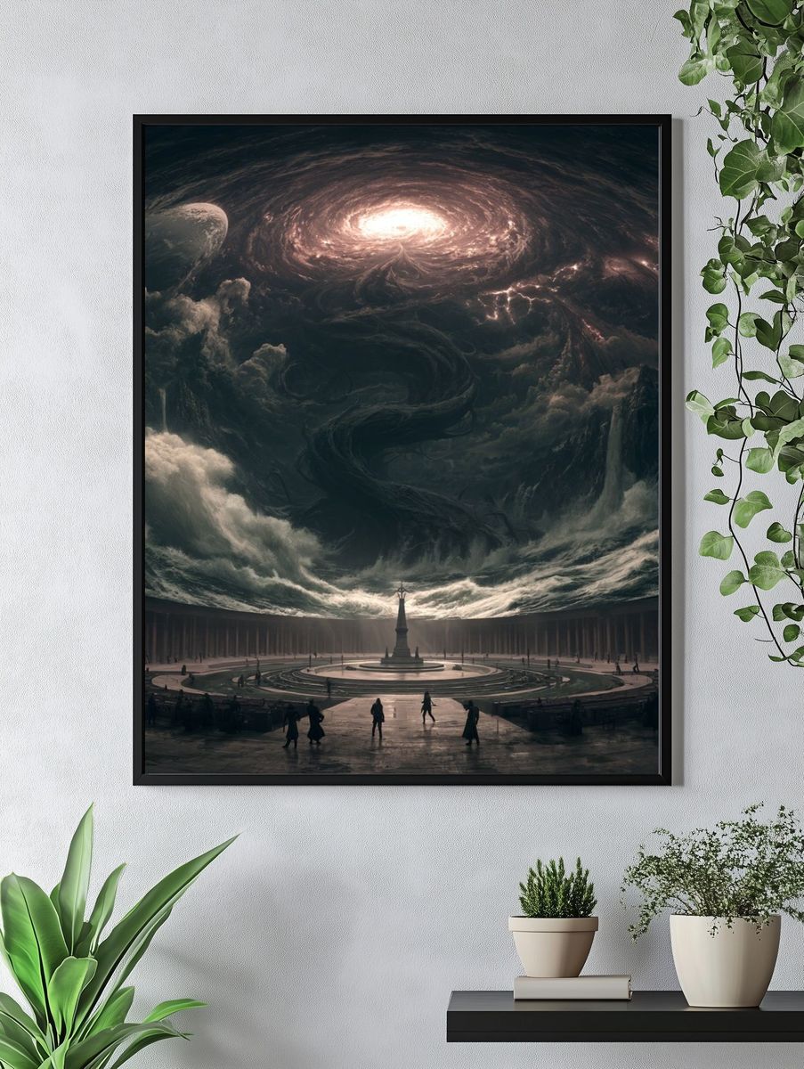 Cosmic Temple Surrealism Poster. — room view 4