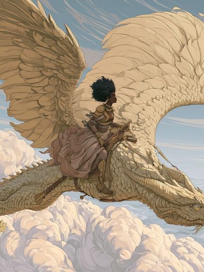 Dragon Rider Fantasy Illustration Poster.