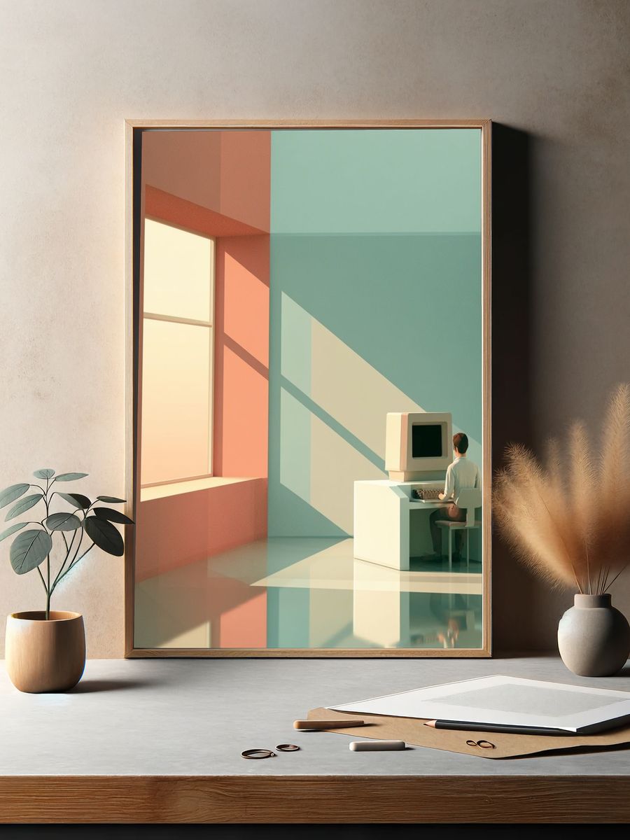 Retro Computer Room Poster. — room view 2