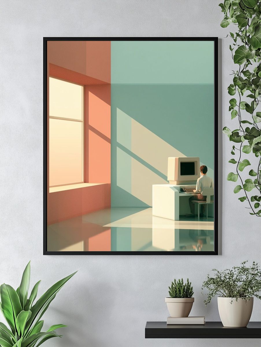 Retro Computer Room Poster. — room view 4