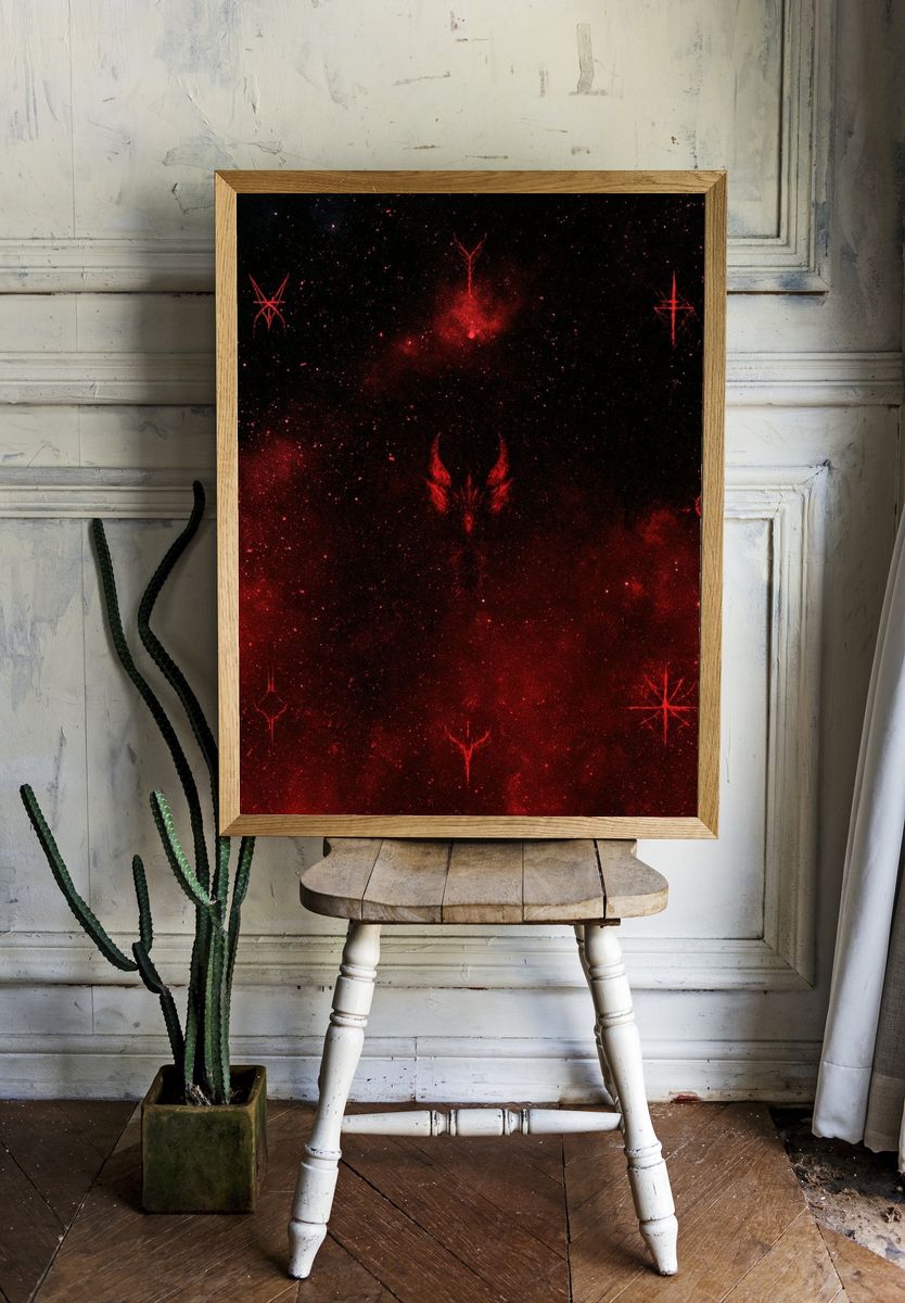 Crimson Nebula Sigils Poster. room preview