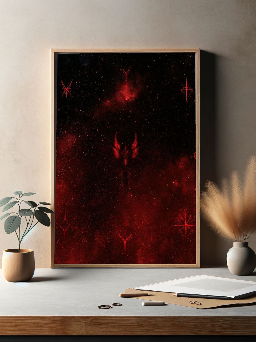 Crimson Nebula Sigils Poster. — room view 2