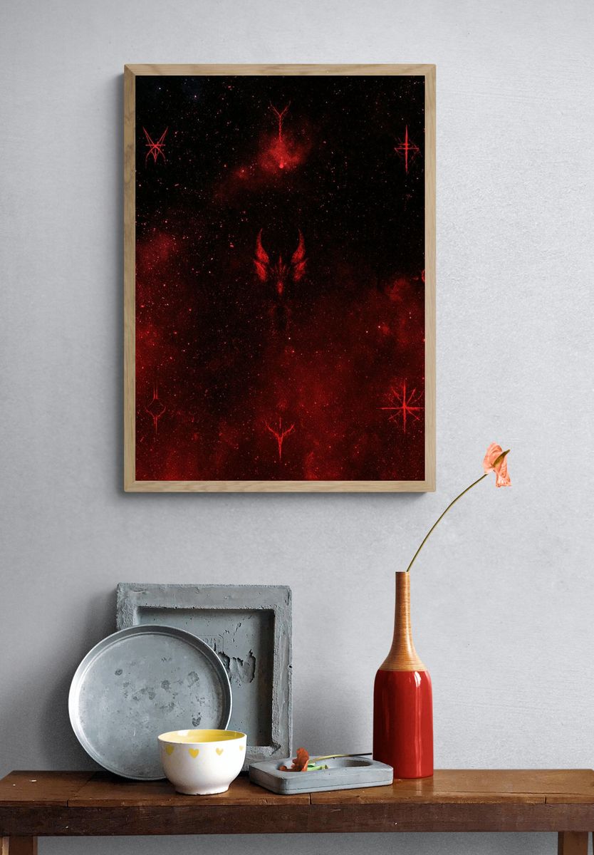 Crimson Nebula Sigils Poster. — room view 3