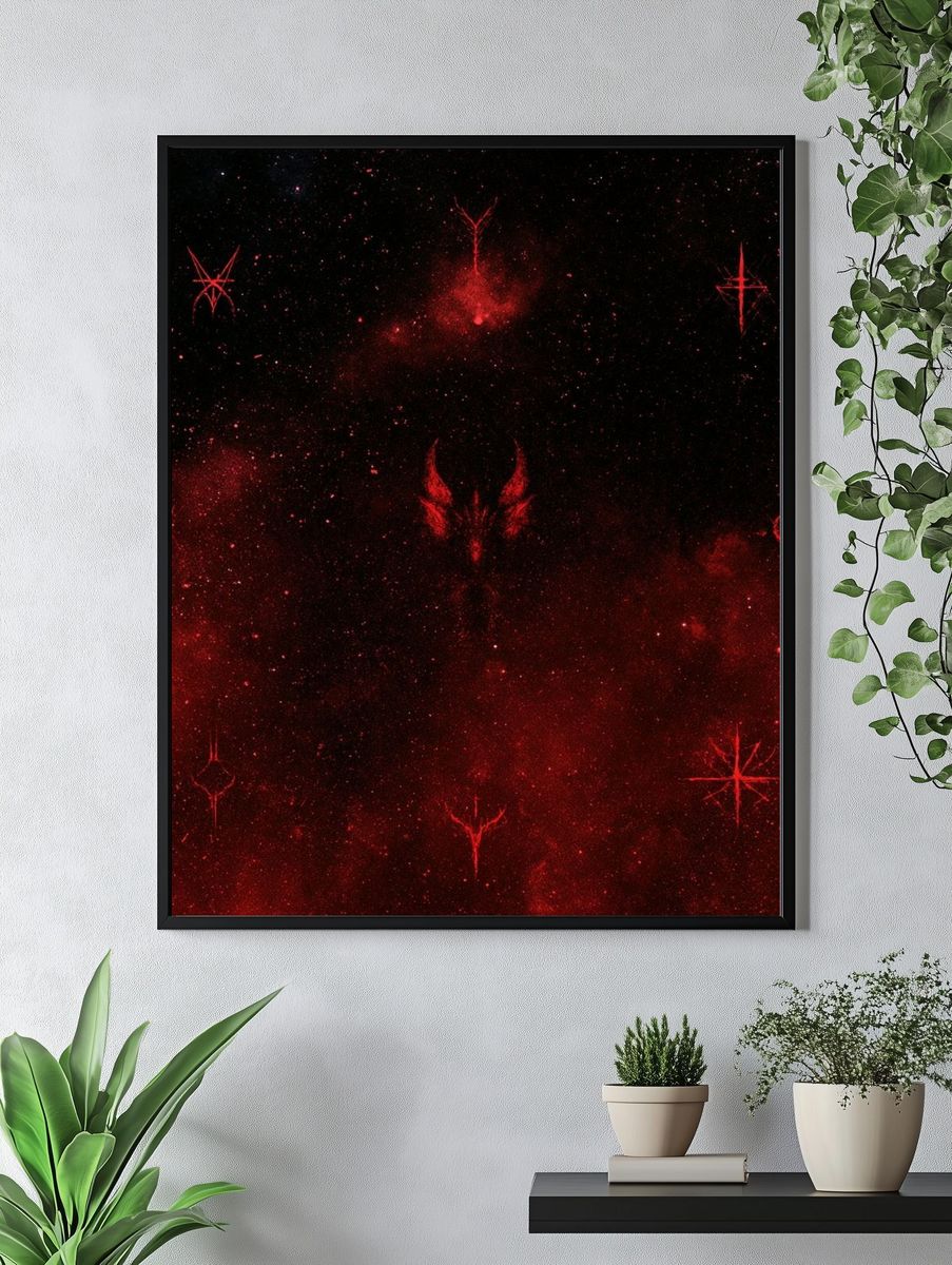 Crimson Nebula Sigils Poster. — room view 4
