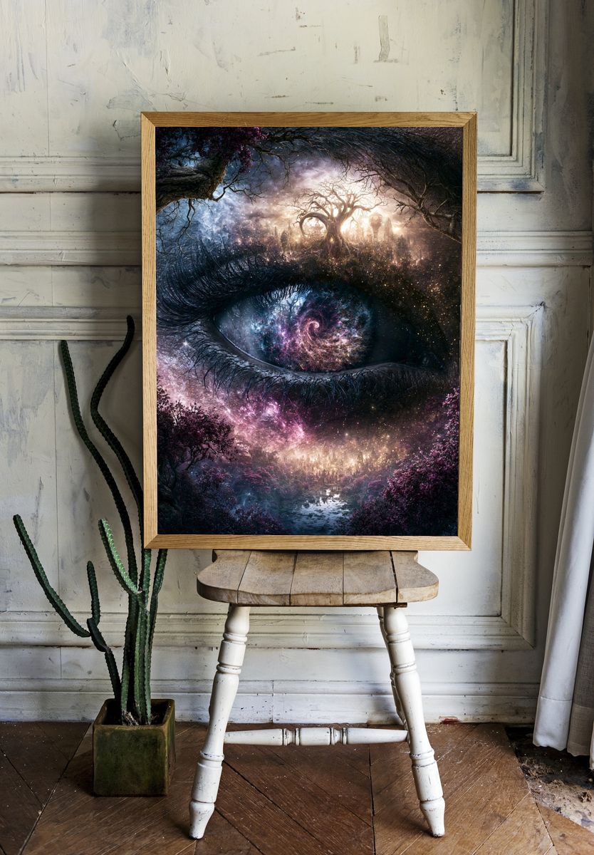 Cosmic Eye Fantasy Print. room preview