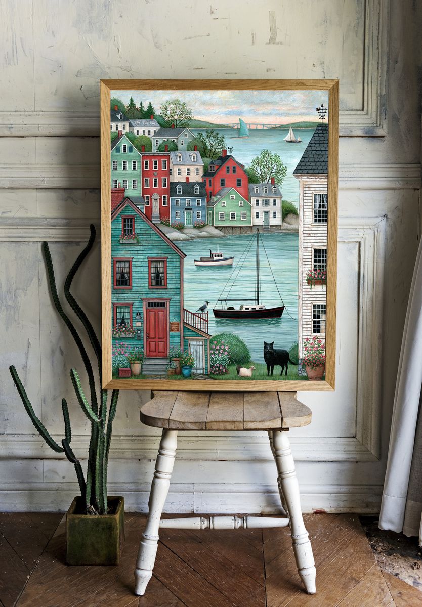 Harbor Village Illustration Poster. room preview