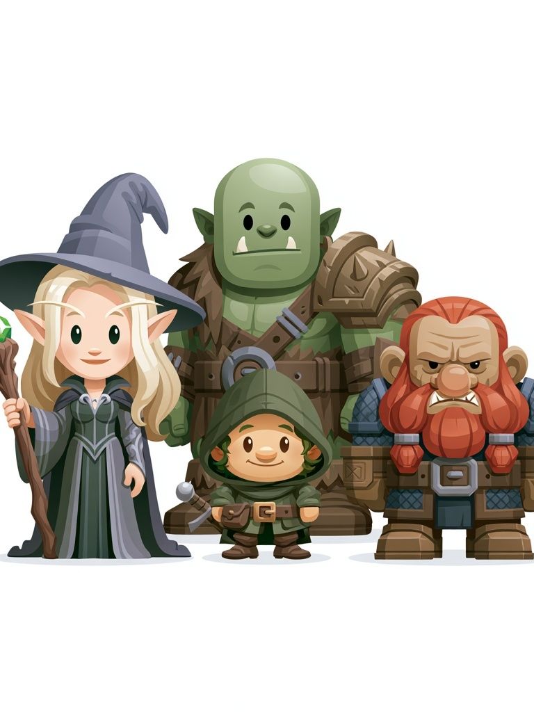 Fantasy RPG Characters Illustration Print. poster — illustration art