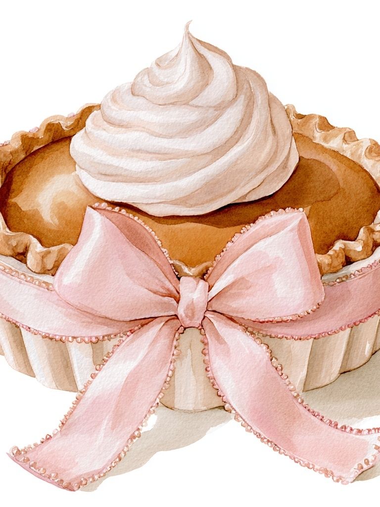 Pink Ribbon Pie Watercolor Poster. poster detail
