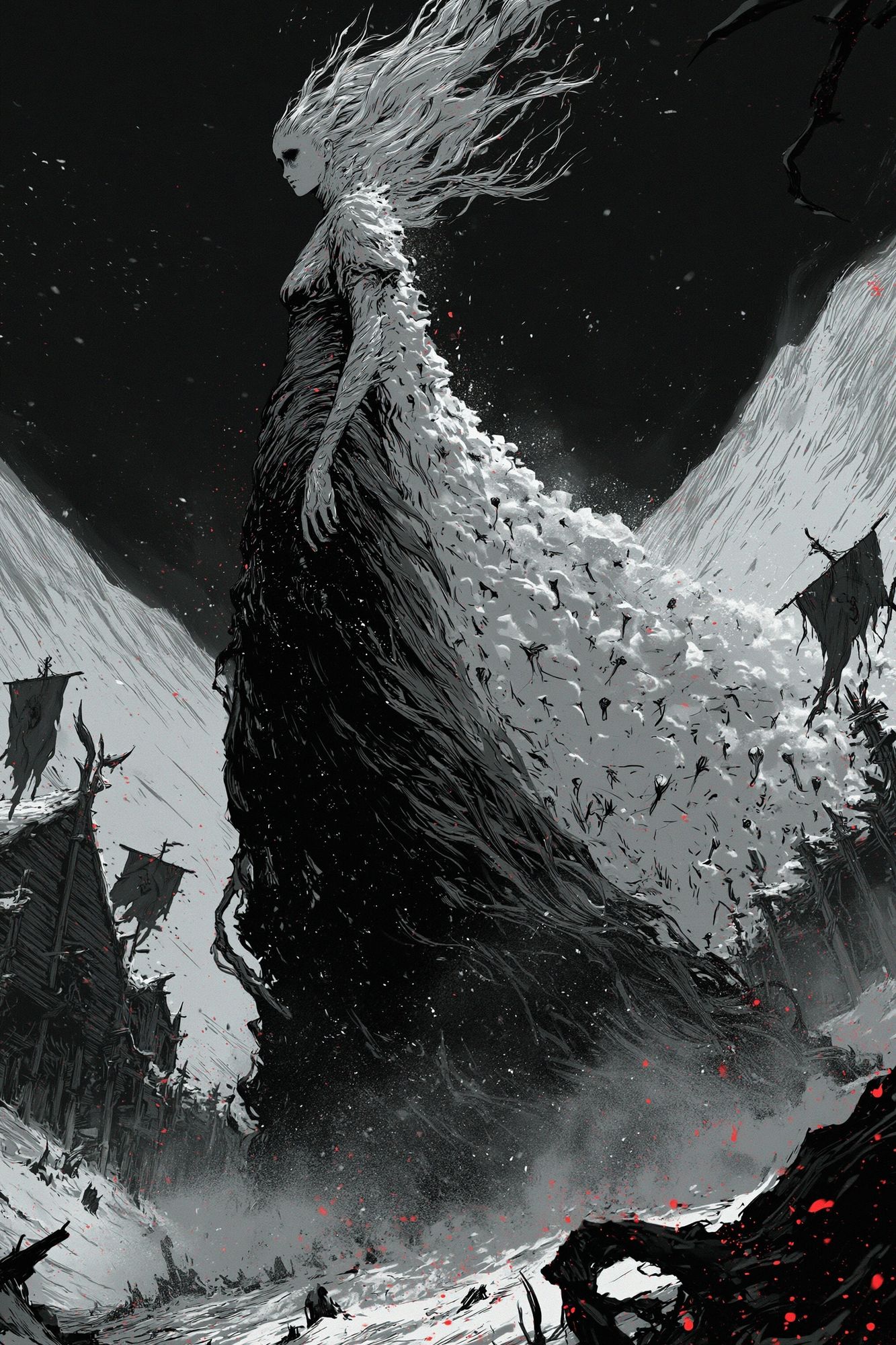 Dark Fantasy Warrior Illustration Poster. poster detail