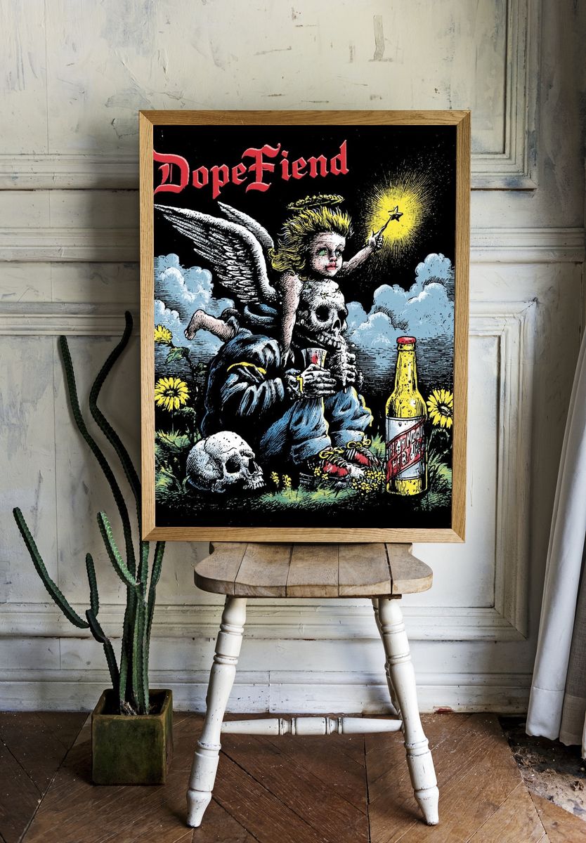 Dope Fiend Gothic Illustration Poster. room preview
