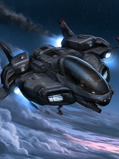 Futuristic Spacecraft Digital Art Poster.