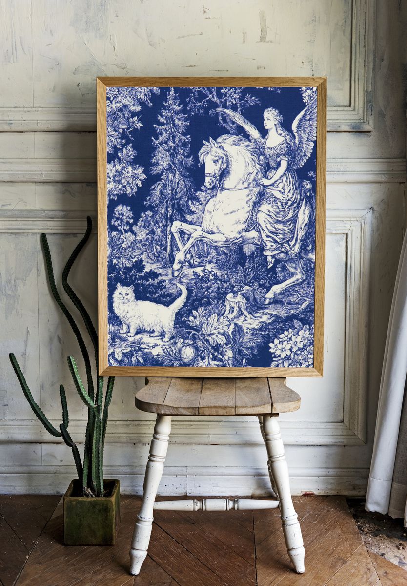 Angel on Horse Toile Print. — room view 1