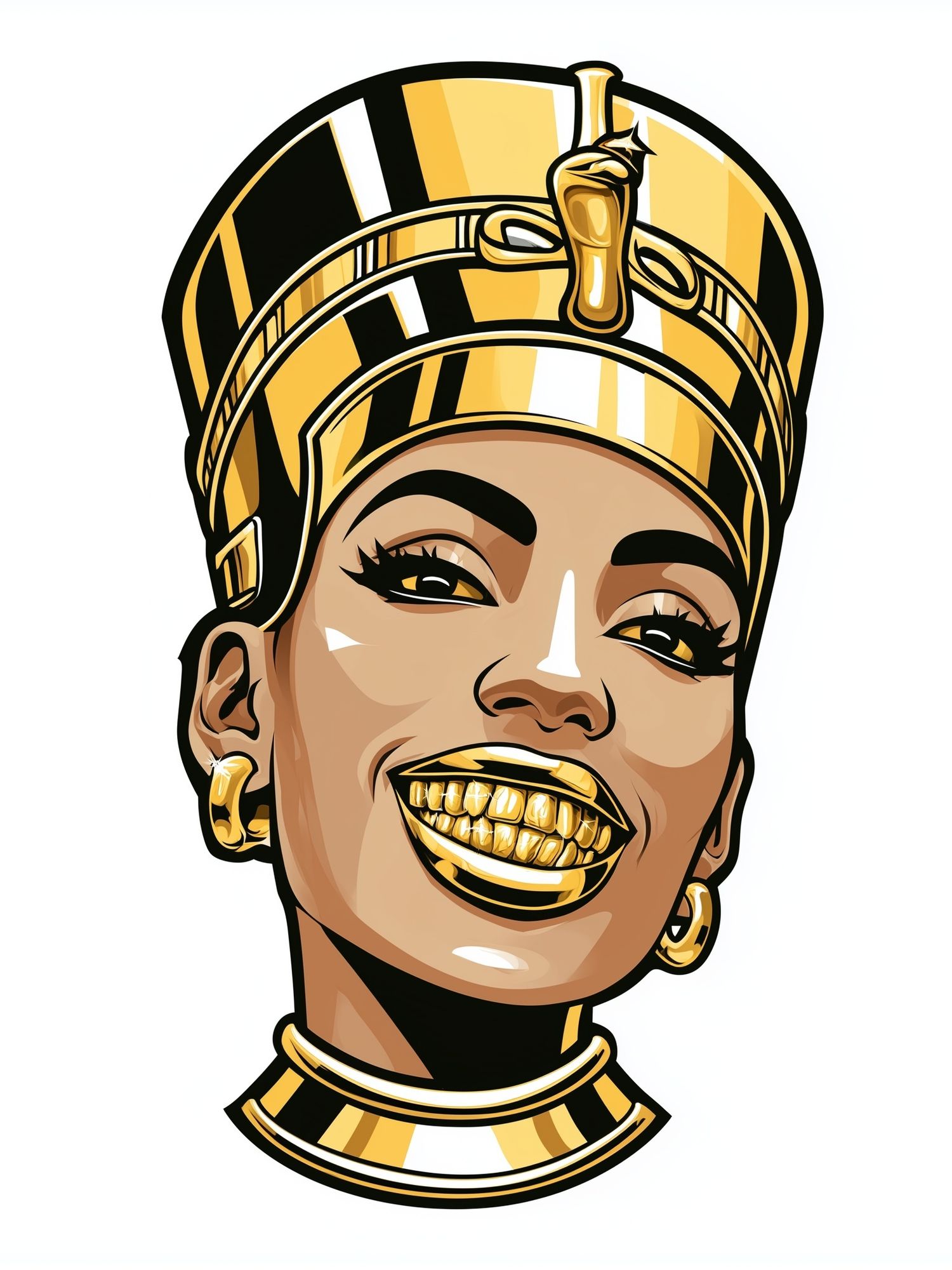 Golden Pharaoh Portrait Poster. poster — illustration art