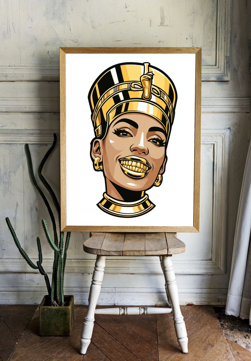 Golden Pharaoh Portrait Poster. — room view 1
