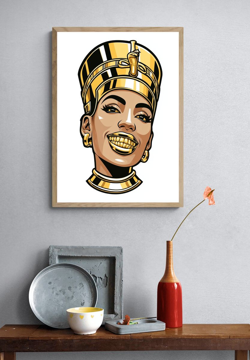 Golden Pharaoh Portrait Poster. — room view 3