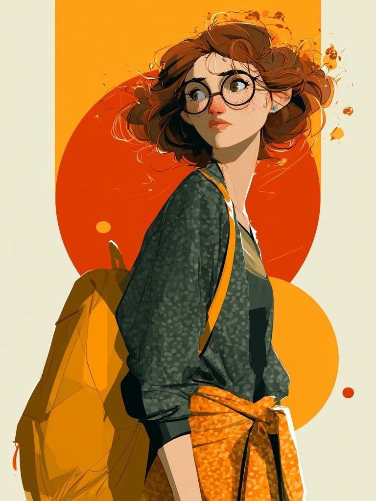 Curious Girl Illustration Poster. poster — illustration art