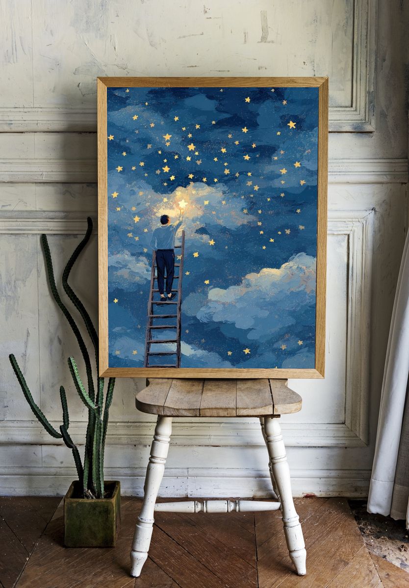 Stairway to the Stars Illustration Poster. room preview